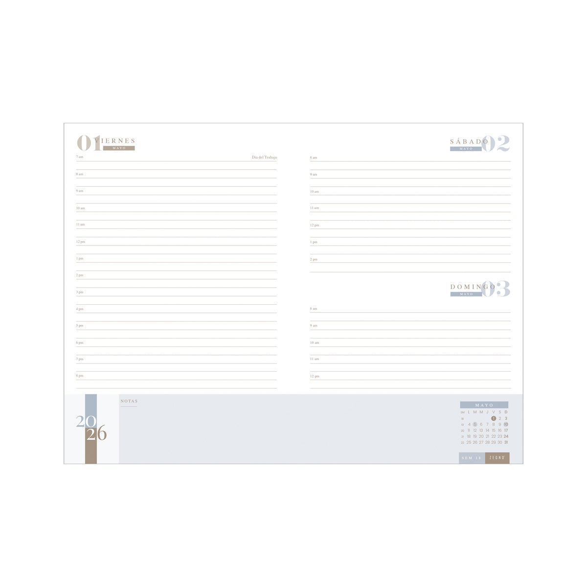 AGENDA DIARIA CLÁSICA 2026